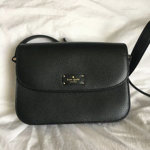 Black Leather Kate Spade Crossbody Purse
